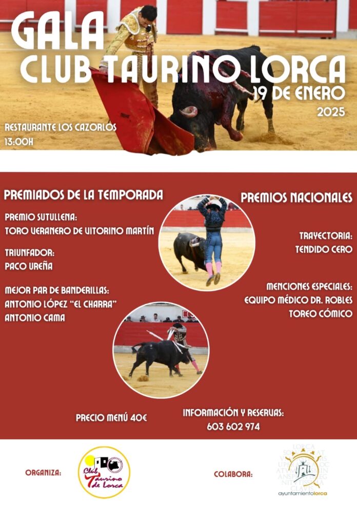 Cartel_gala_triunfadores_24 Club taurino de Lorca