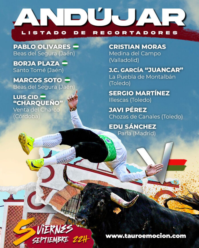 Nueve especialistas y un espectacular novillo para el concurso de recortadores de Andújar