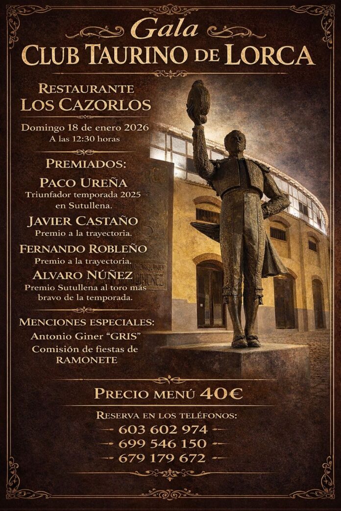 Cartel_gala_2025 El Club Taurino de Lorca